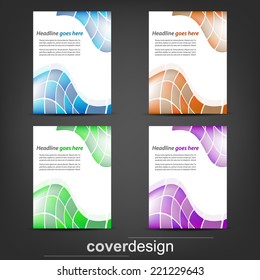 Set of corporate flyer, poster template or cover design/design with place for your content, vector illustration