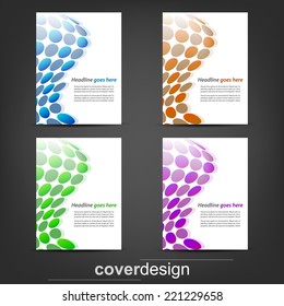 Set of corporate flyer, poster template or cover design/design with place for your content, vector illustration