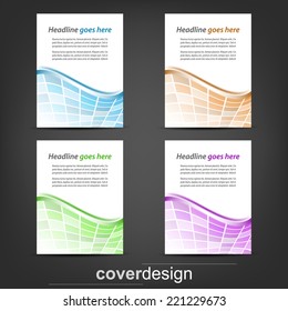Set of corporate flyer, poster template or cover design/design with place for your content, vector illustration