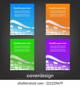 Set of corporate flyer, poster template or cover design/design with place for your content, vector illustration