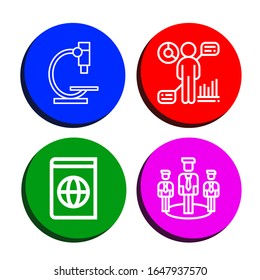 Set of corporate icons. Such as Microscope, Hr, Atlas, Team , corporate icons