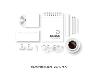 Set of corporate identity and branding isolated on white. Vector illustration