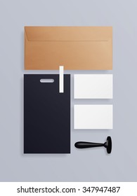 Set of corporate identity and branding mock up. Vector illustration