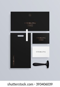 Set of corporate identity and branding mock up with logo template. Vector illustration