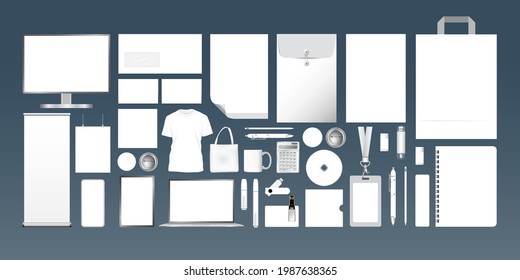 Set of Corporate identity branding template. blank white. Vector illustration