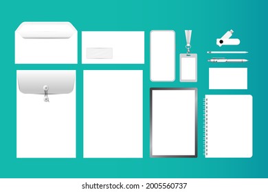 Set of Corporate identity branding template. blank white. Vector illustration