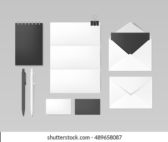 Set of corporate identity and branding template. Business stationery mockup
