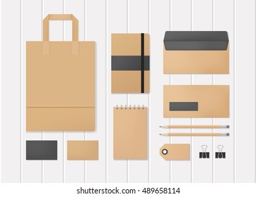 Set of corporate identity and branding template. Business stationery mockup