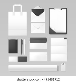 Set of corporate identity and branding template. Business stationery mockup