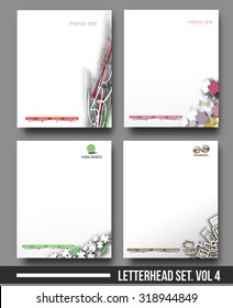 Set Corporate Identity Letterhead Template. Vector illustration
