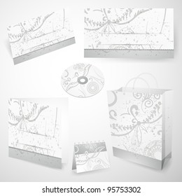 Set of corporate identity templates in blue and yellow colors. Vector illustration.