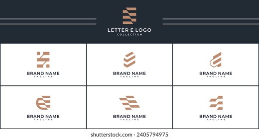 Set of corporate letter E logo design inspiration