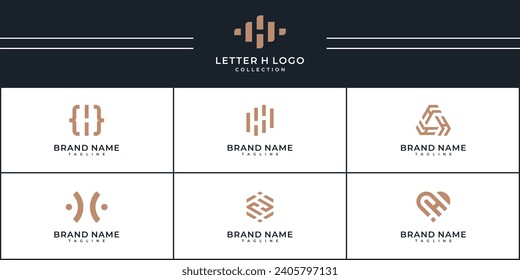 Set of corporate monogram letter H logo design inspiration