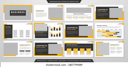 set of corporate presentation template design with minimalist concept and modern layout use for annual report and business profile