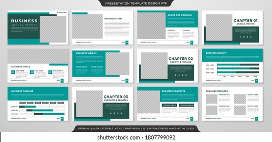 set of corporate presentation template design with minimalist concept and modern layout use for annual report and business profile