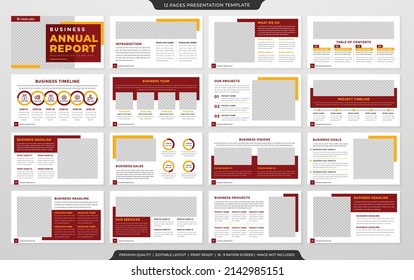 set of corporate presentation template design with minimalist concept and modern layout use for annual report and business profile