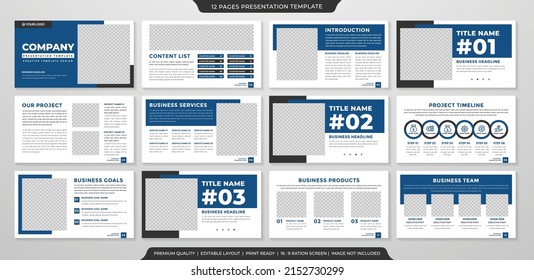 set of corporate presentation template design with minimalist concept and modern layout use for annual report and business profile