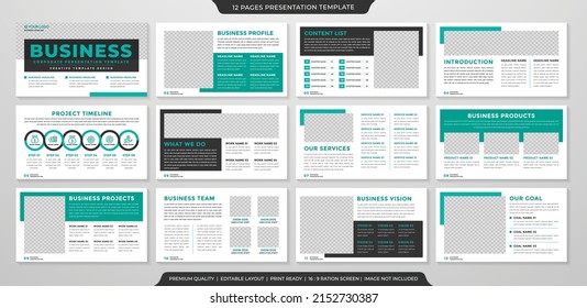 set of corporate presentation template design with minimalist concept and modern layout use for annual report and business profile