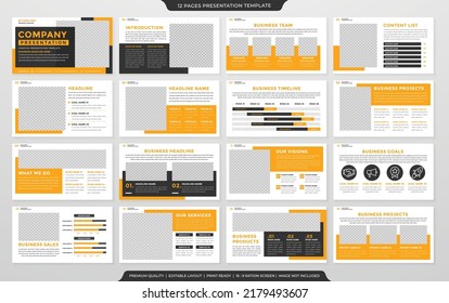 set of corporate presentation template design with minimalist concept and modern layout use for annual report and business profile	