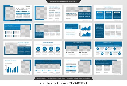 Set Corporate Presentation Template Design Minimalist Stock Vector ...