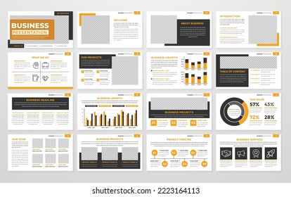 set of corporate presentation template design with minimalist concept and modern layout use for annual report and business profile