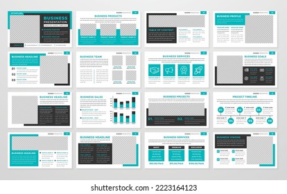 set of corporate presentation template design with minimalist concept and modern layout use for annual report and business profile