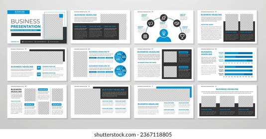 set of corporate presentation template design with minimalist concept and modern layout use for annual report and business profile