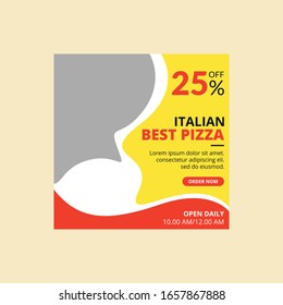 Set of corporate promotional food square web banners for social media 