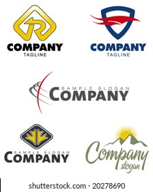 Set of corporate vector logo templates. Just place your own brand name.