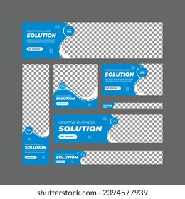 Set of Corporate web banner design template with Social Media Cover ads banner, Modern banner Business Ad layout standard size, Web advertising Vector design EPS 10.