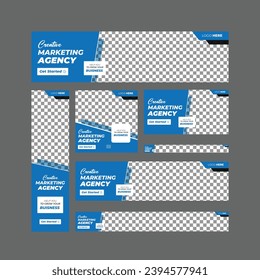 Set of Corporate web banner design template with Social Media Cover ads banner, Modern banner Business Ad layout standard size, Web advertising Vector design EPS 10.