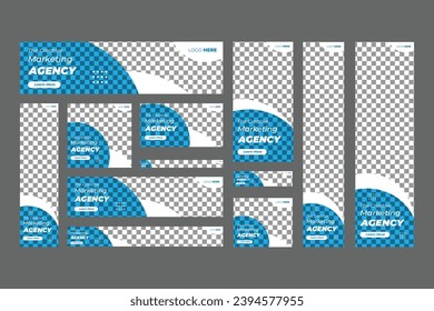 Set of Corporate web banner design template with Social Media Cover ads banner, Modern banner Business Ad layout standard size, Web advertising Vector design EPS 10.