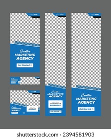 Set of Corporate web banner design template with Social Media Cover ads banner, Modern banner Business Ad layout standard size, Web advertising Vector design EPS 10.