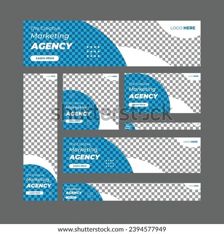 Set of Corporate web banner design template with Social Media Cover ads banner, Modern banner Business Ad layout standard size, Web advertising Vector design EPS 10.