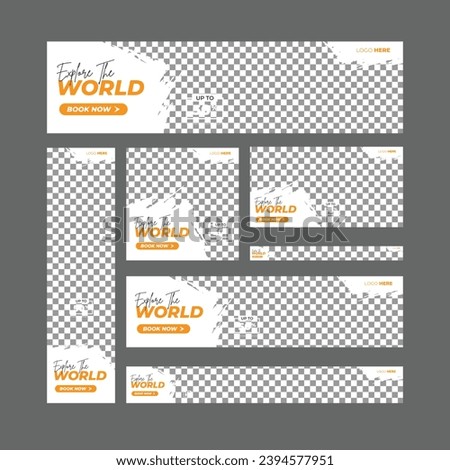 Set of Corporate web banner design template with Social Media Cover ads banner, Modern banner Business Ad layout standard size, Web advertising Vector design EPS 10.