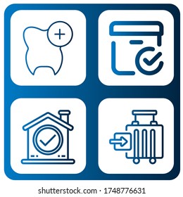 Satz korrekter Symbole. Zum Beispiel Check, Checkbox, Check-in, korrekte Symbole