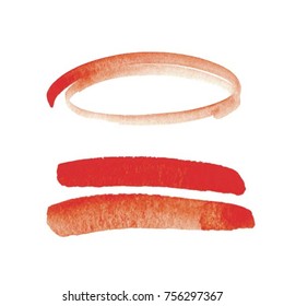 Set of correction and highlight elements, part 1. Circles, arrows, lines etc. Hand drawn with marker pen. Vector illustration.