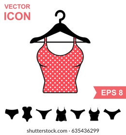 Set of Corrective Lingerie Vector Icon on White Background. Modern Youth Underwear Clothes Collection