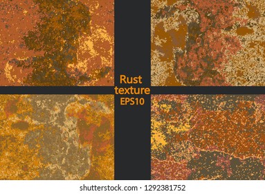 set corrosion  rusty texture, imitation of rust. Vector pattern corrosion  