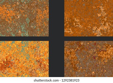 Set Corrosion  Rusty Texture, Imitation Of Rust. Vector Pattern Corrosion  