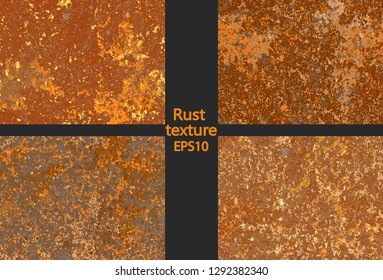 set corrosion  rusty texture, imitation of rust. Vector pattern corrosion  