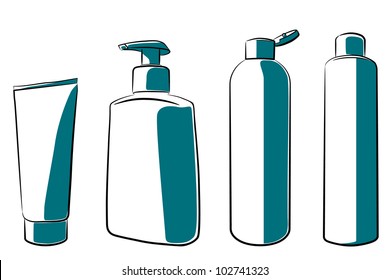 Set of cosmetic bottles