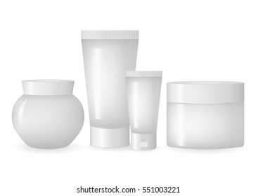 Set of cosmetic bottles cream. Design Beauty Products