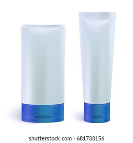 Set of cosmetic bottles, isolated on white for your design