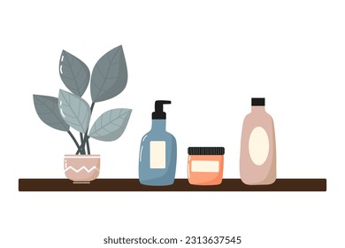 Set of cosmetic bottles for skin care. Vector illustration