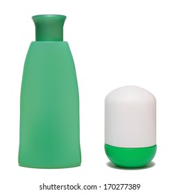 Set of cosmetic bottles. Vector illustration
