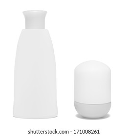 Set of cosmetic bottles.  Vector illustration