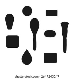 set of cosmetic brushes vector