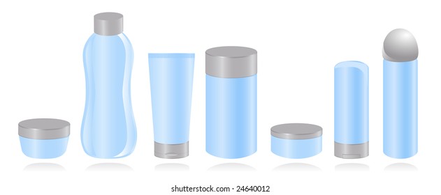 Set of cosmetic container templates. Vector-Illustration