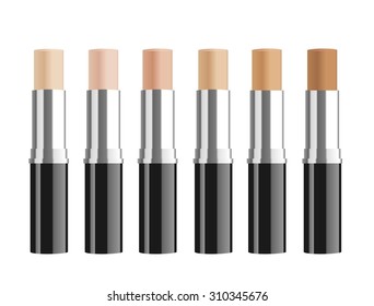 Set of cosmetic corrective concealers. Vector illustration